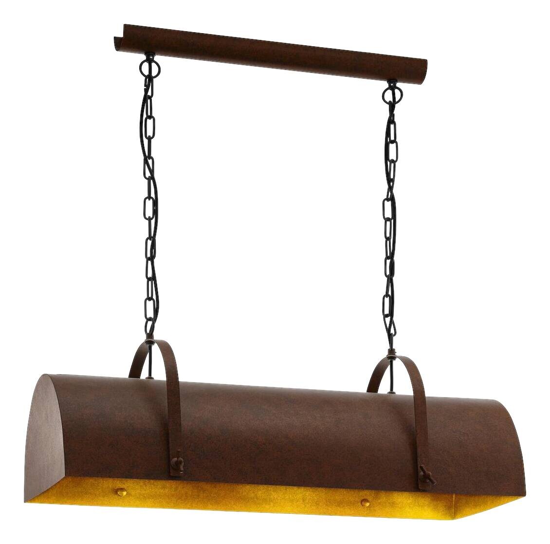 Eglo Pendelleuchte Deerhurst braun Metall B/H/L: ca. 28x110x105 cm E27 3 Brennstellen