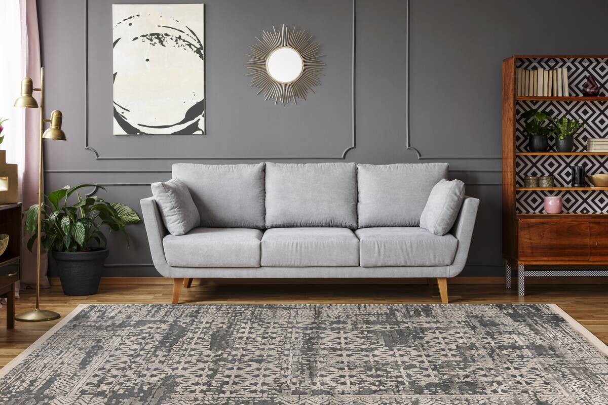 Kayoom Kurzflorteppich Adela 325 grau B/H/L: ca. 80x1,3x150 cm