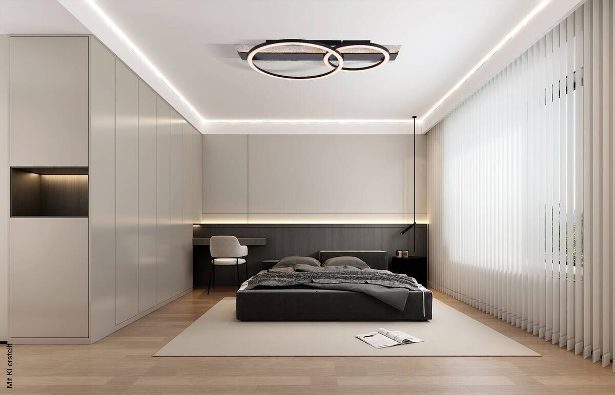 POCOline LED-Deckenleuchte Arietty schwarz Metall Kunststoff B/H/L: ca. 30x8,5x48 cm