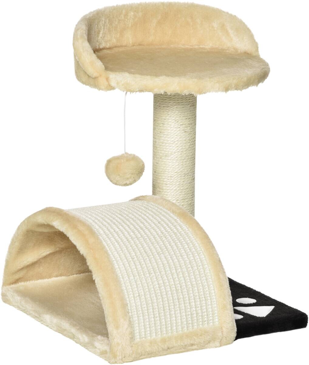 PawHut Kratzbaum beige Edelstahl B/H/L: ca. 37x35,5x46 cm