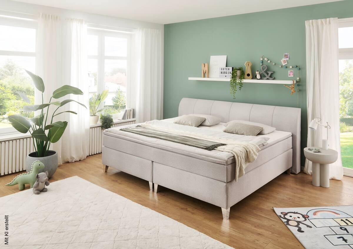 Familienboxspringbett Mare silber Liegefläche B/L: ca. 240x200 cm