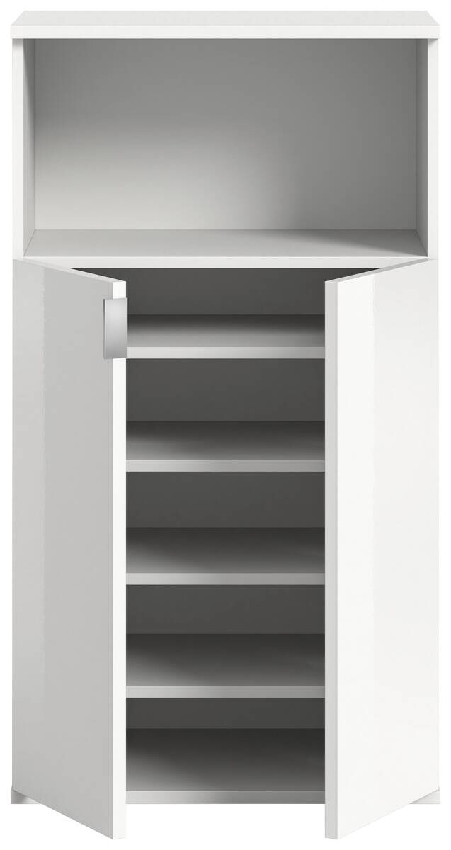 Schuhkommode PROJEKT X weiß weiß Hochglanz B/H/T: ca. 60x110x37 cm