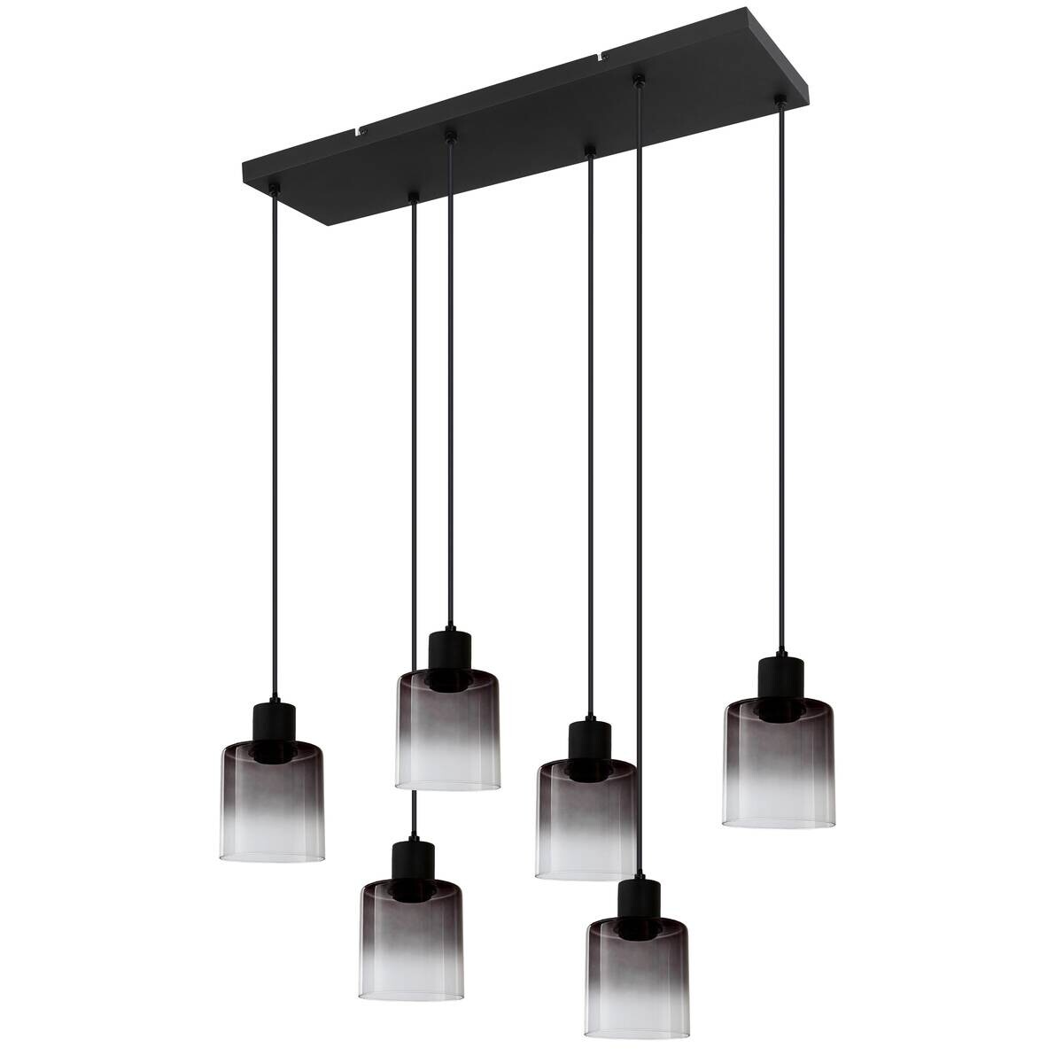 POCOline Pendelleuchte Annie schwarz Metall B/H/L: ca. 25x120x77 cm E27 4 Brennstellen