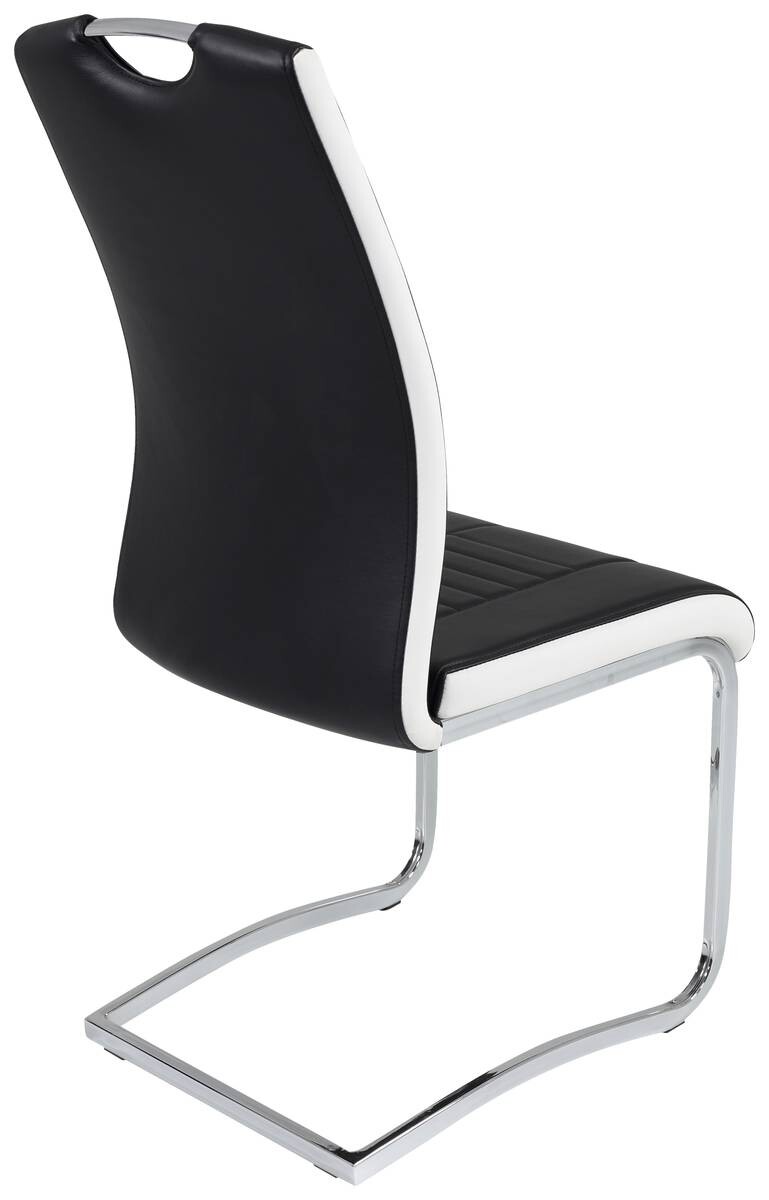 Schwingstuhl Tabea 2er Set schwarz weiß Kunstleder Kunstleder B/H/T: ca. 43x99x61 cm
