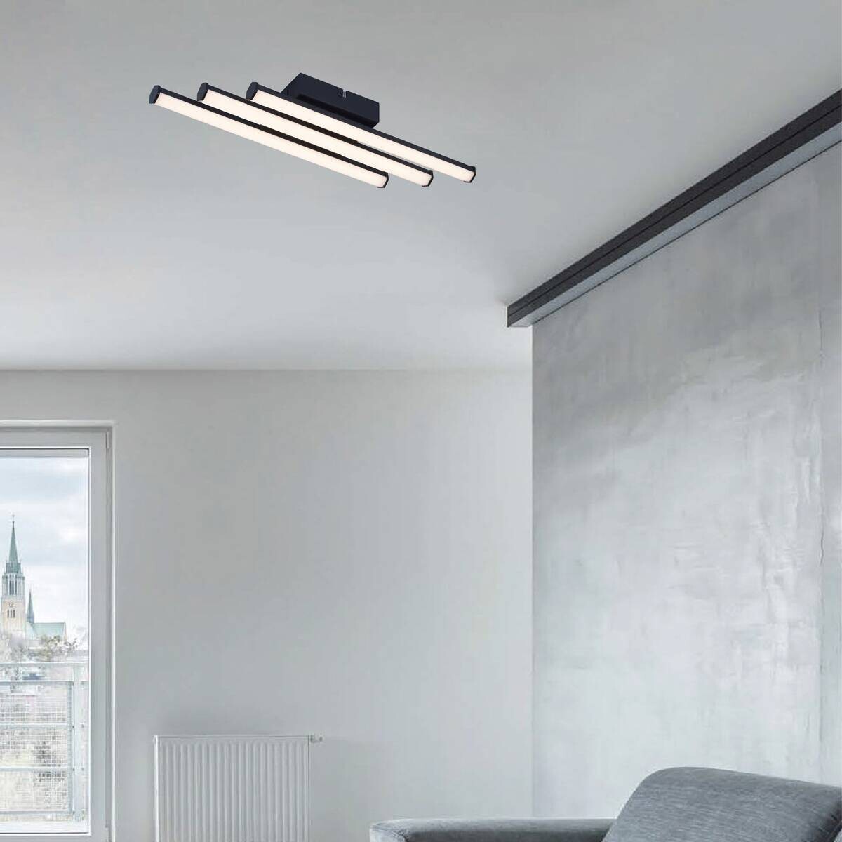 POCOline LED-Deckenleuchte Zehra schwarz Kunststoff B/H/L: ca. 10x5x44,5 cm