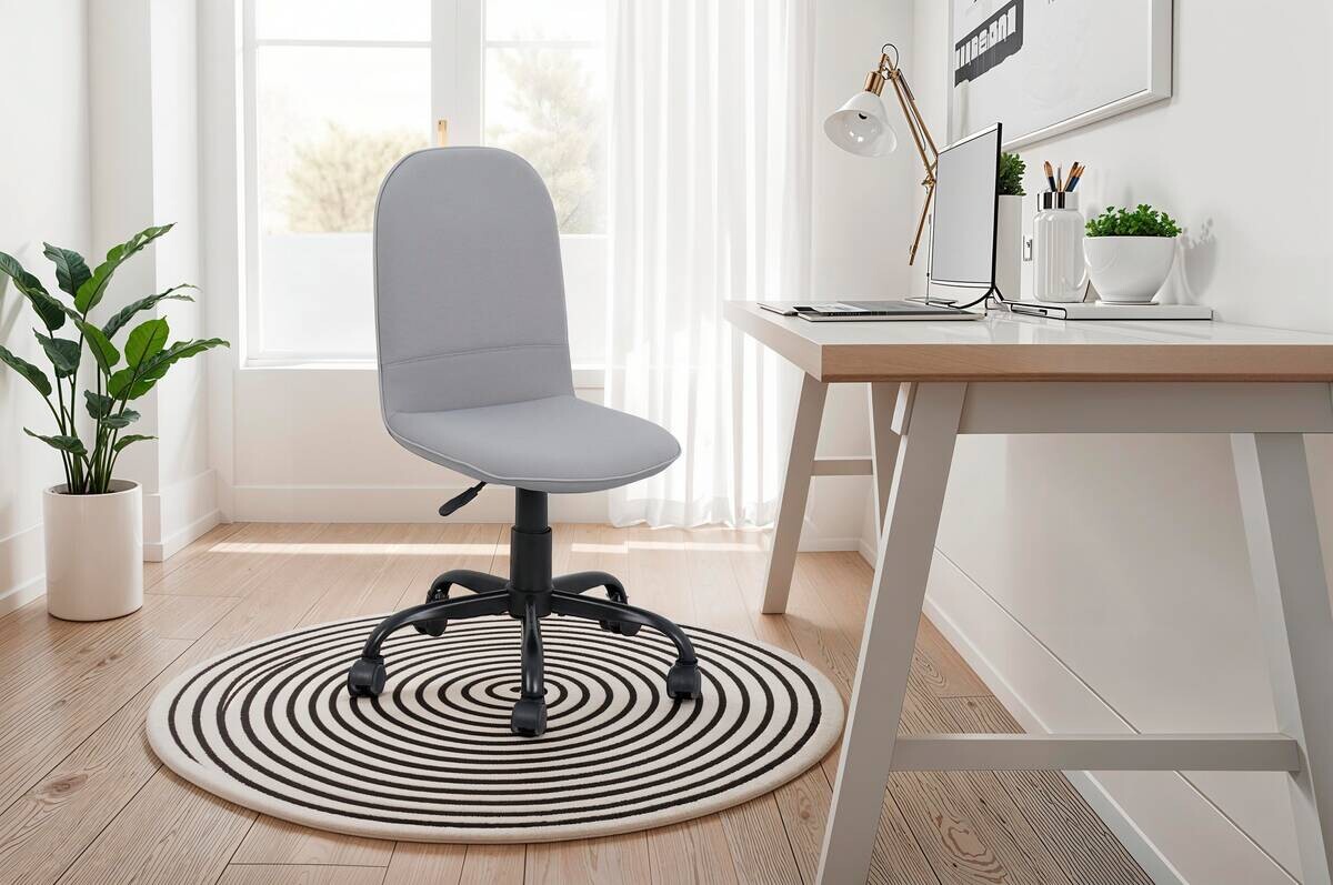 Drehstuhl TROLLY schwarz grau Metall Stoff