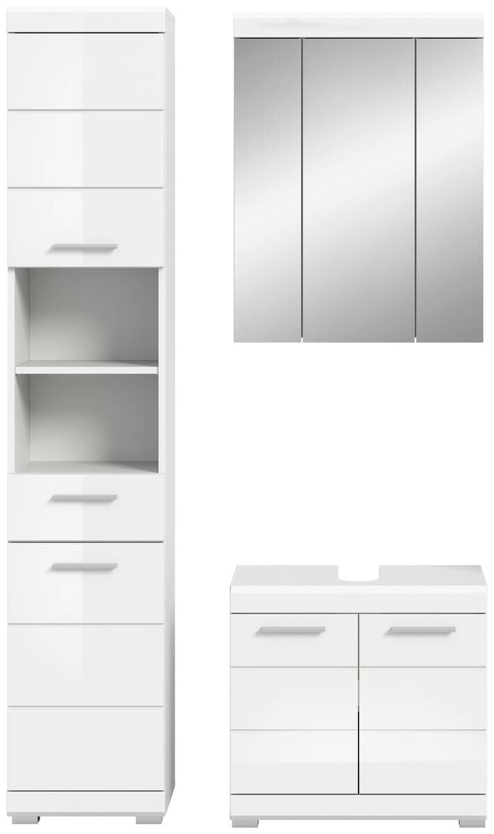 Badezimmer-Set Scout weiß weiß Hochglanz B/H/T: ca. 112x191x34 cm