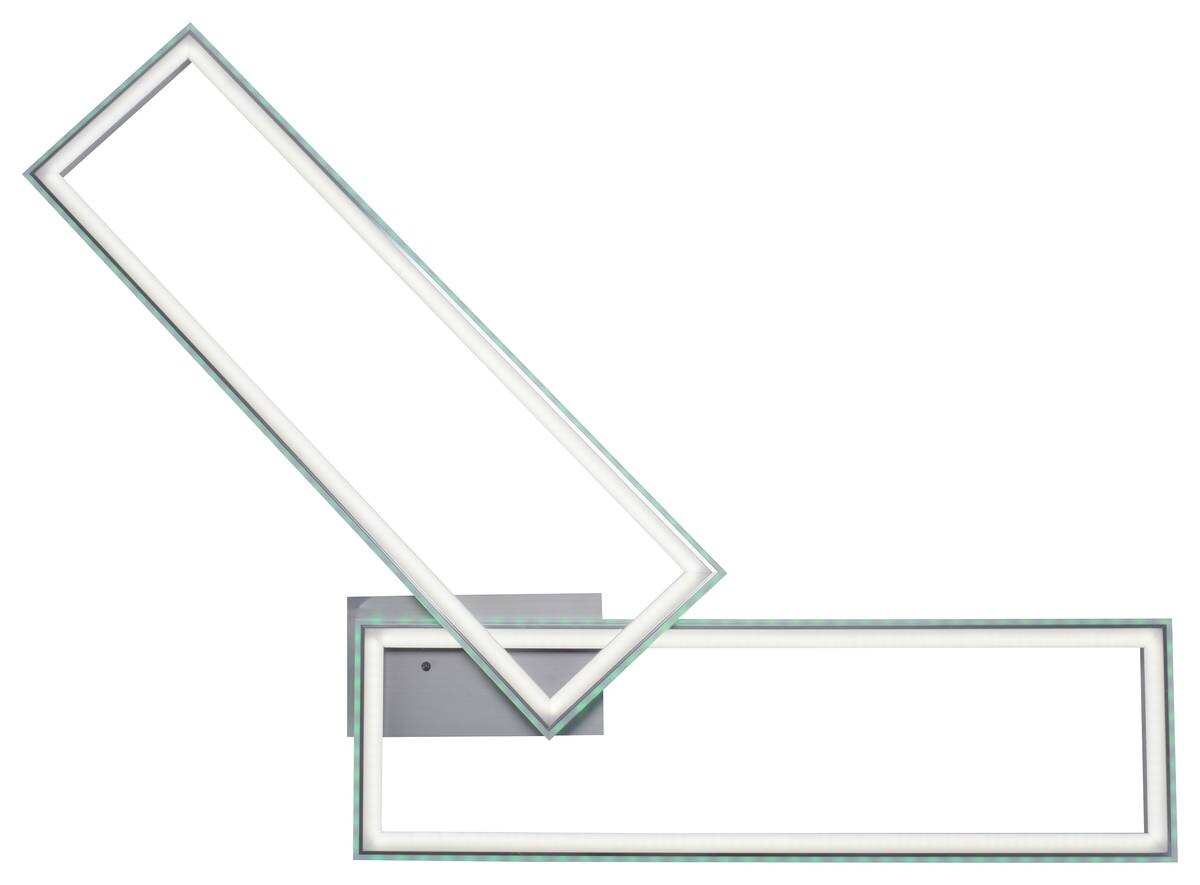 Just Light LED-Deckenleuchte FELIX60 14635-55 stahlfarbig weiß Kunststoff Stahl B/H/T: ca. 121x6,4x72 cm 2 Brennstellen