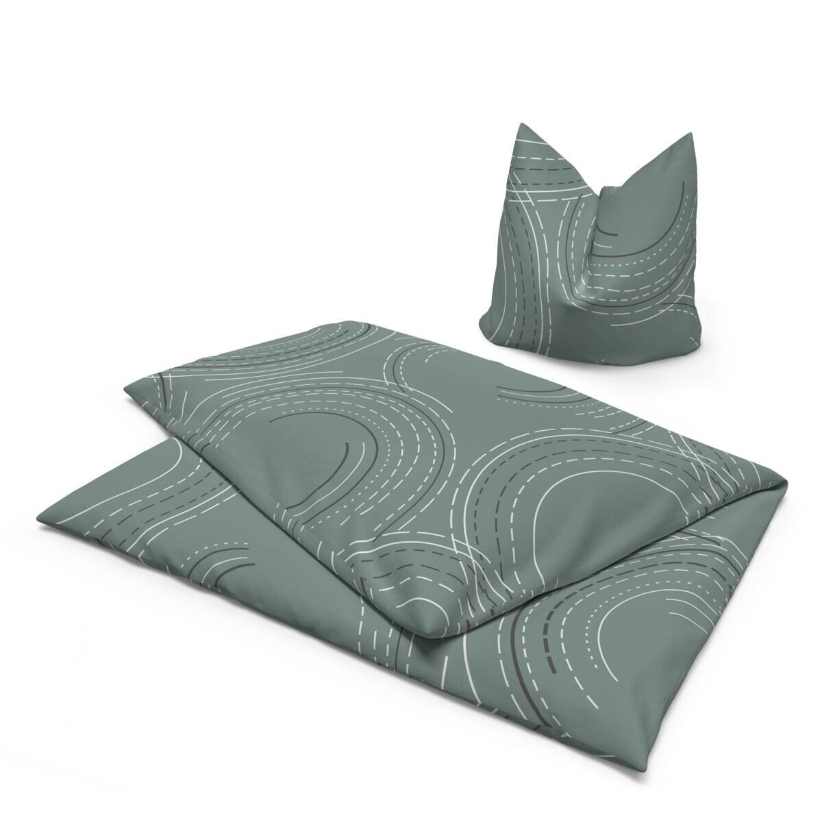 Sensation Microfaser Bettwäsche grün 100% Polyester B/L: ca. 135x200 cm
