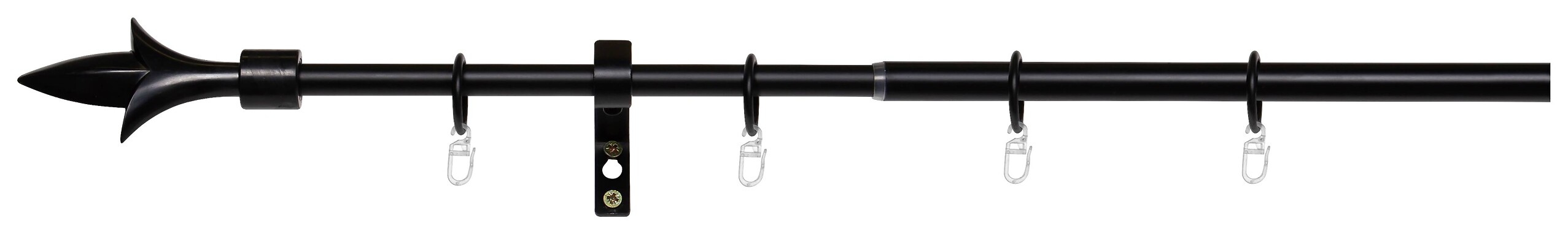 Stilgarnituren Lance schwarz Aluminium ausziehbar von ca. 130 bis 240 cm 1 Läufe