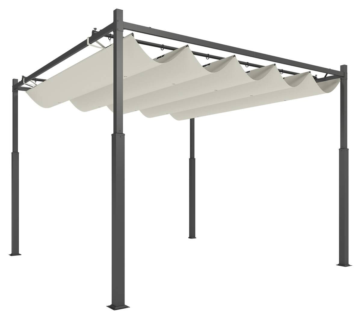 Outsunny Pergola cremeweiß Metall B/H/L: ca. 298x230x298 cm
