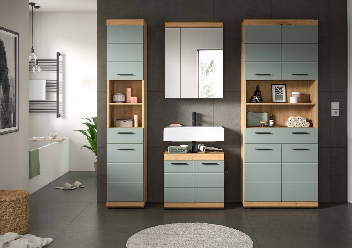 Badezimmer-Set Scout Eiche Artisan Nachbildung salbei Nachbildung B/H/T: ca. 186x191x34 cm