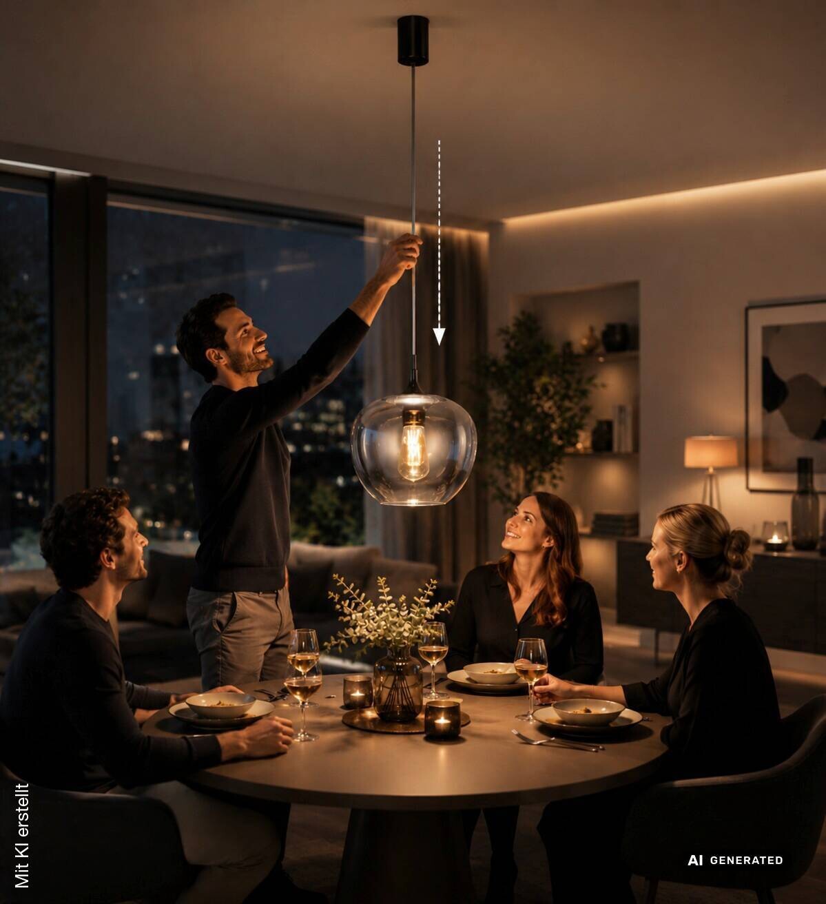 GLOBO Pendelleuchte MAXY schwarz Metall Glas H/D: ca. 150x4 cm E27 1 Brennstellen
