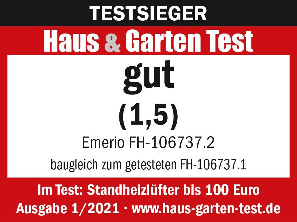 Emerio Heizlüfter FH-106737.2 schwarz B/H/L: ca. 13,2x26,4x22 cm ca. 2000 W