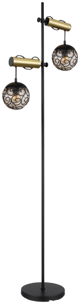 GLOBO Stehleuchte Fitz Rauch Metall Kunststoff B/H/T: ca. 51x168x25 cm E27 2 Brennstellen