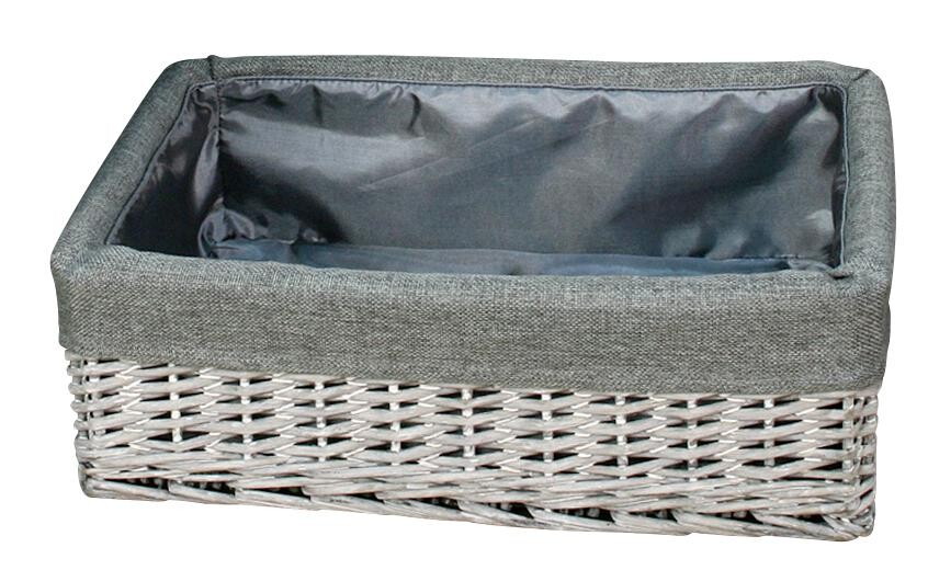 POCOline Aufbewahrungskorb grau Weide B/H/L: ca. 29x14x42 cm