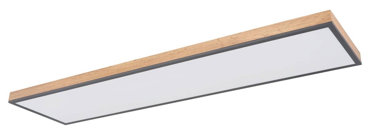 LED-Deckenleuchte Doro Holzoptik Graphit Holz Kunststoff Metall B/H/L: ca. 30x7,5x120 cm