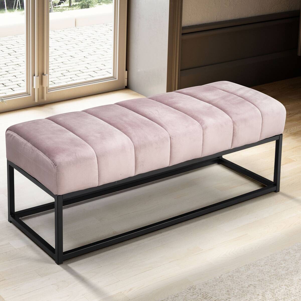 Sitzbank rosa Polyester B/H/T: ca. 108x40x40 cm