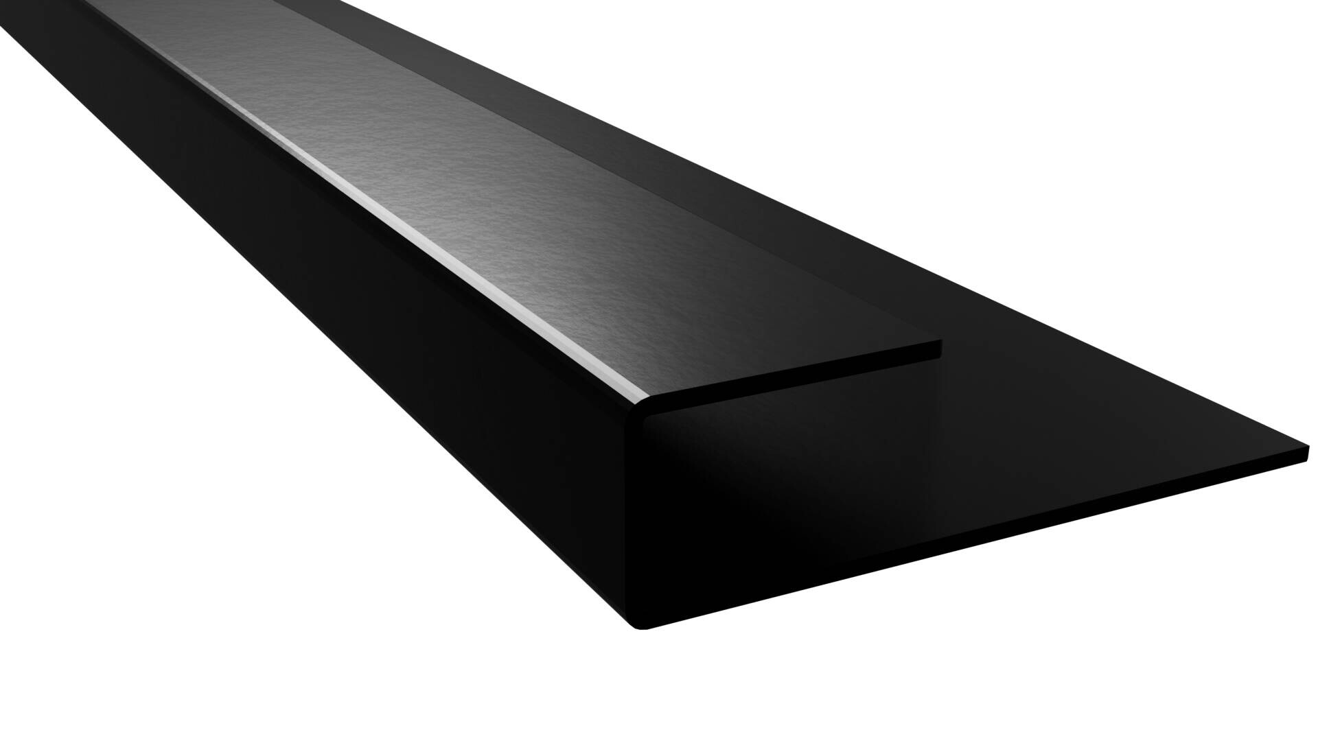 Abschlussschiene schwarz B/H/L: ca. 3x0,8x120 cm