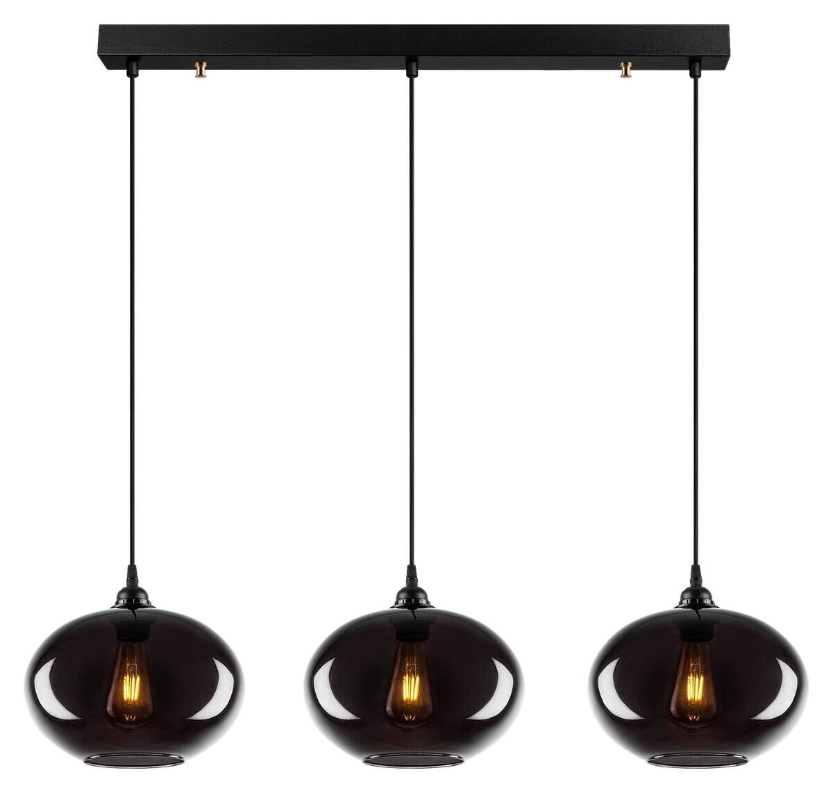 Pendelleuchte grau Rauch Metall Glas B/H/T/L: ca. 97x120x97x97 cm E27 1 Brennstellen
