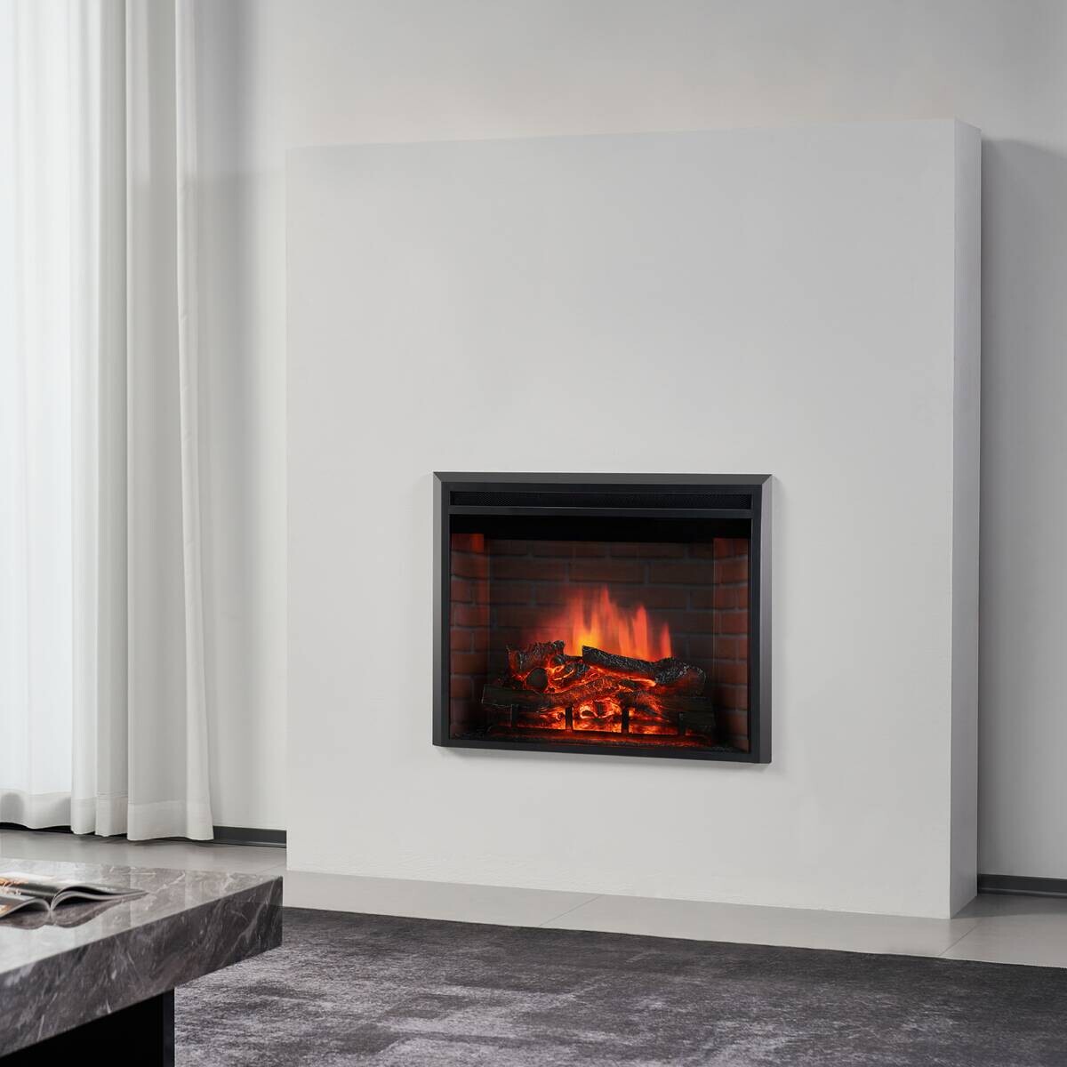 KAMINIO Elektrischer-Kamin LUCA schwarz Metall B/H/T: ca. 76x58,5x22,5 cm ca. 1800 W