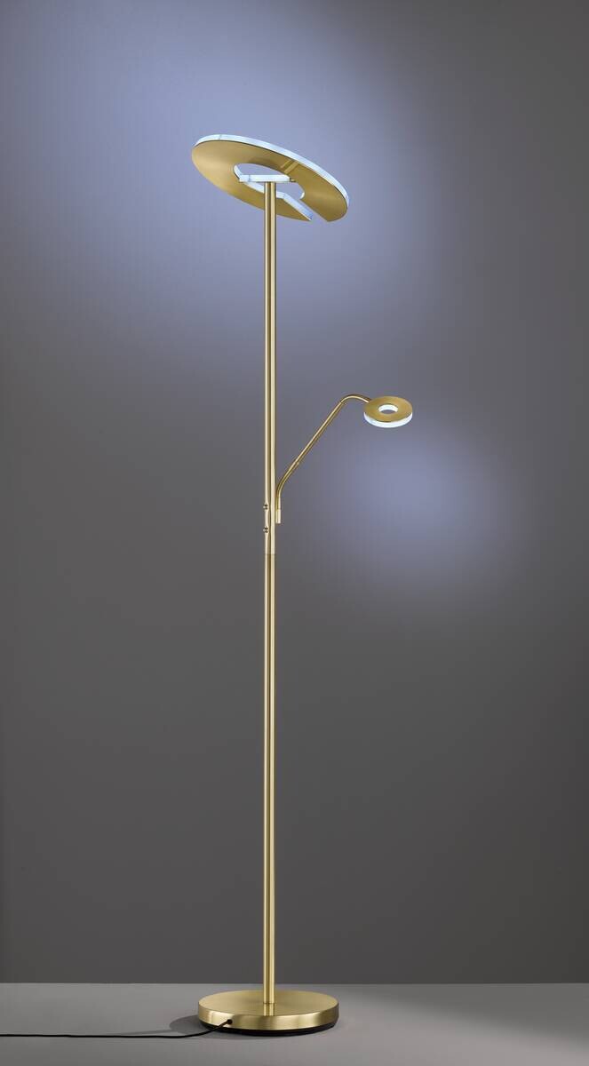 Fischer & Honsel Stehlampe 40316 messing weiß Glas Metall B/H/T: ca. 35x180x50 cm 1 Brennstellen