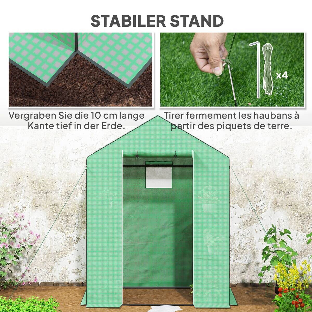 Outsunny Gewächshaus B/H/L: ca. 74x190x143 cm