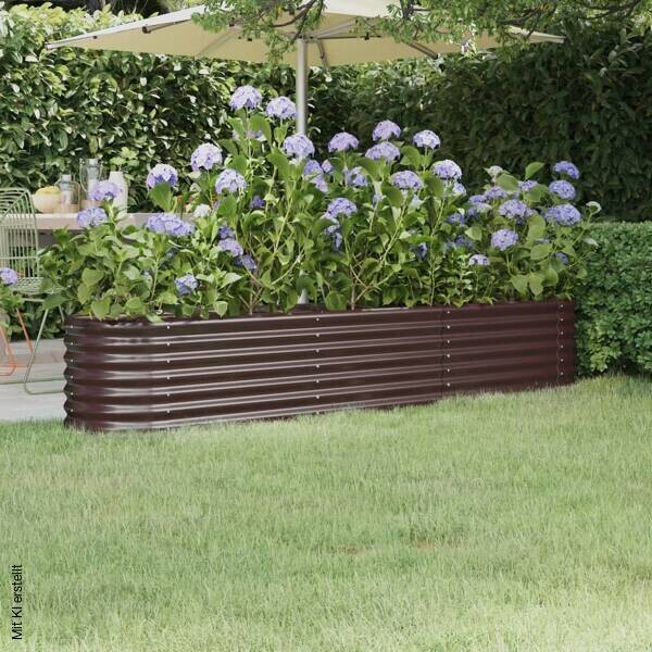 Hochbeet braun Stahl B/H/L: ca. 40x36x224 cm