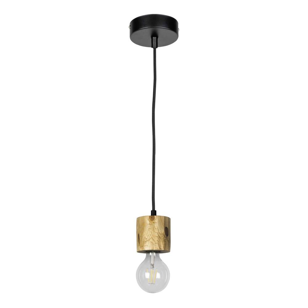 SPOT Light Pendelleuchte Pino schwarz kiefer Metall Kiefer L/D: ca. 100x10 cm E27 1 Brennstellen