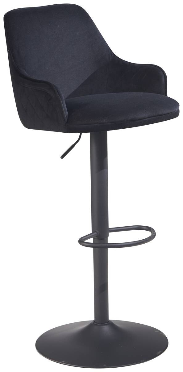 Barhocker schwarz Samt B/H/T: ca. 45x106x45 cm