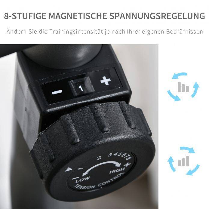 HOMCOM Liegeergometer grau Metall B/H/L: ca. 62,5x38x136 cm