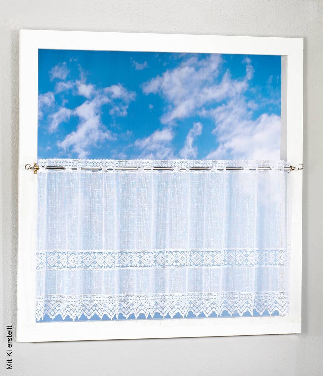 Scheibengardinen-Meterware weiß 100% Polyester H: ca. 30 cm