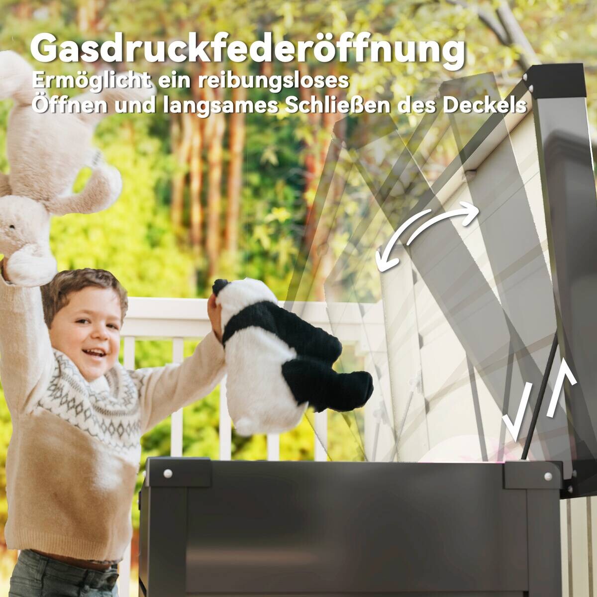 Outsunny Aufbewahrungsbox grau Stahl B/H/L: ca. 61x62x120 cm