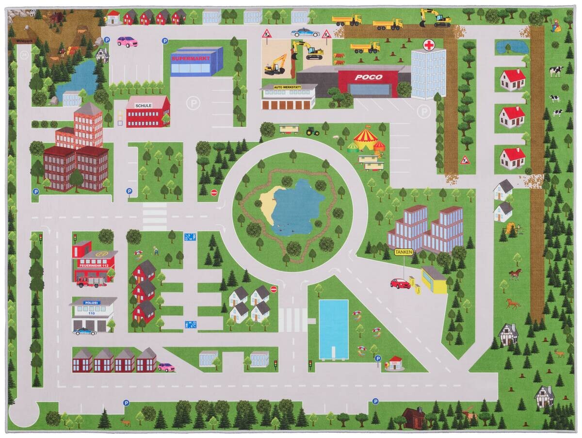 Kinderteppich Spielstraße Multi T/L: ca. 160x120 cm