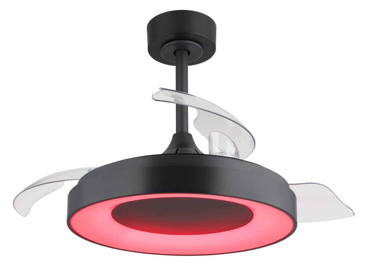 GLOBO Deckenventilator transparent grau Opal H/D: ca. 44,8x91 cm max. 40 W