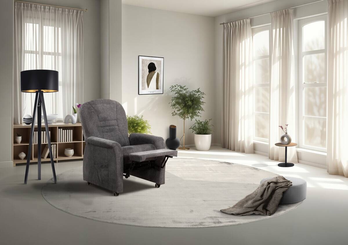 TV-Sessel Uno dunkelgrau Microfaser B/H/T: ca. 78x114x88 cm