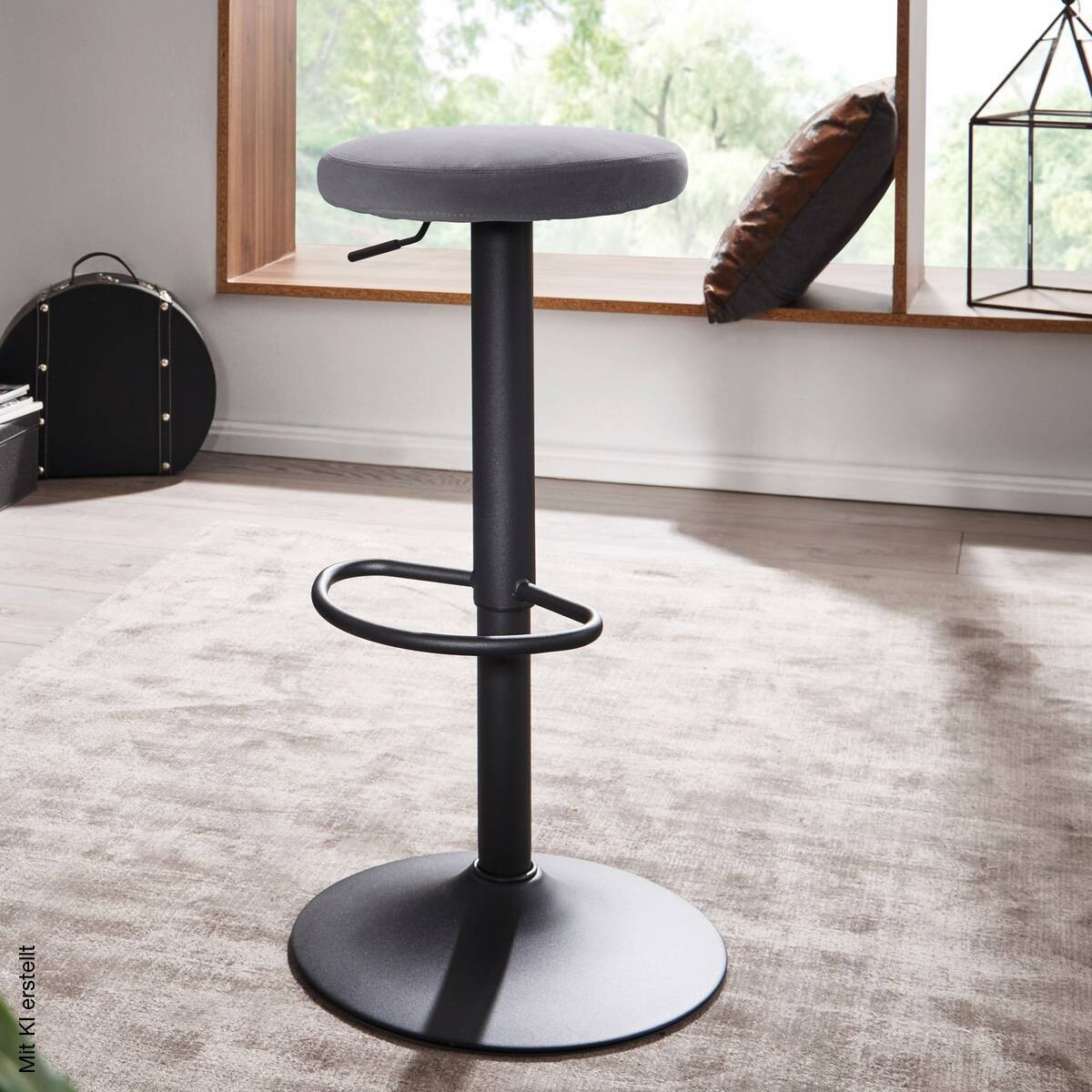 Barhocker grau Polyester B/H/T/D: ca. 40x79x40x35 cm