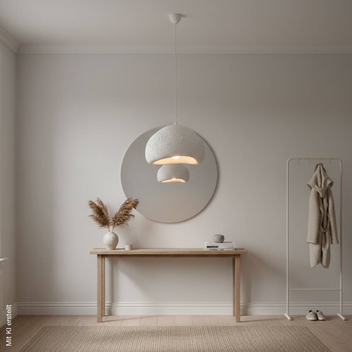 Opviq Pendelleuchte weiß Fiberglas Metall B/T/L: ca. 40x38x40 cm E27 1 Brennstellen