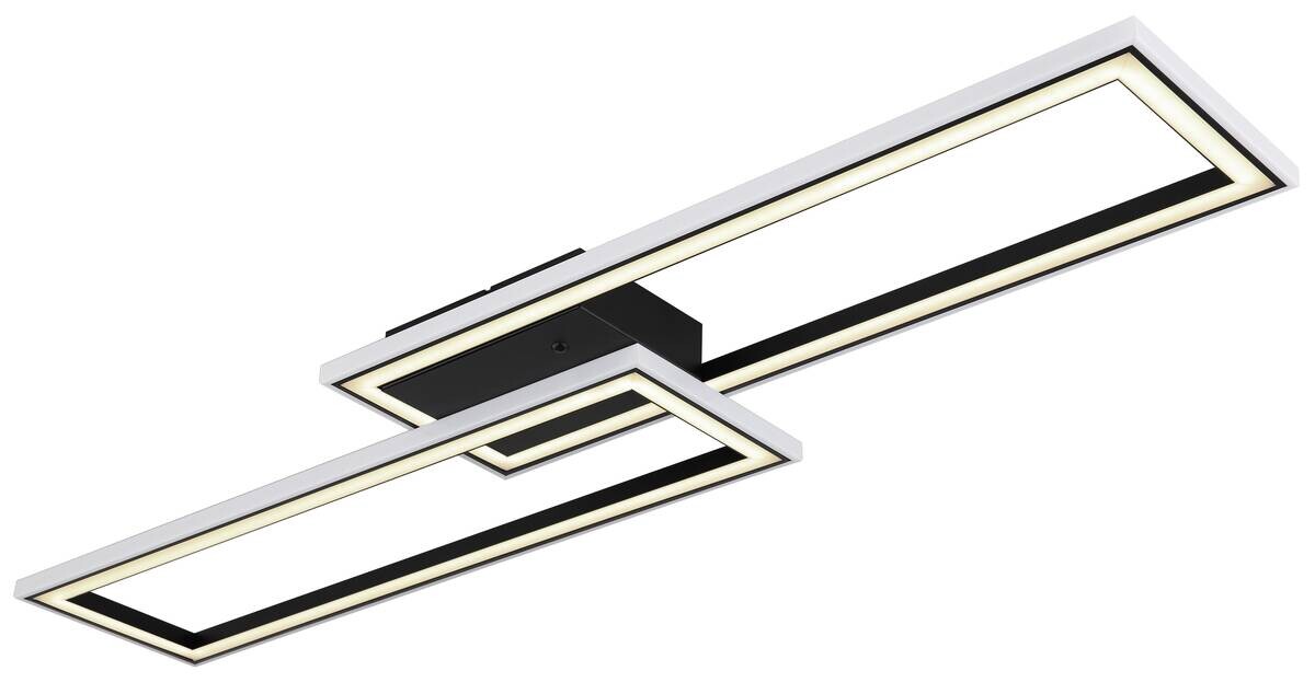 GLOBO LED-Deckenleuchte Opal schwarz Kunststoff Metall B/H/T: ca. 24x5,5x94,5 cm