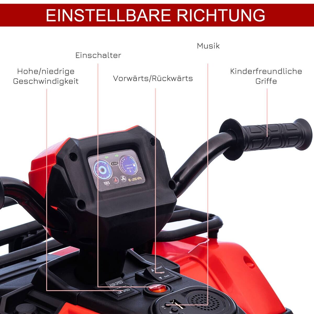 HOMCOM Kinderauto rot B/H/L: ca. 45x88x50 cm