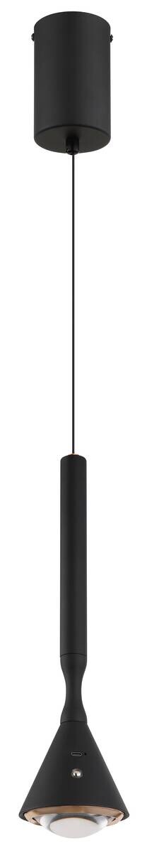 GLOBO Hängeleuchte schwarz Opal Kunststoff Metall H/D: ca. 210x9,9 cm 1 Brennstellen