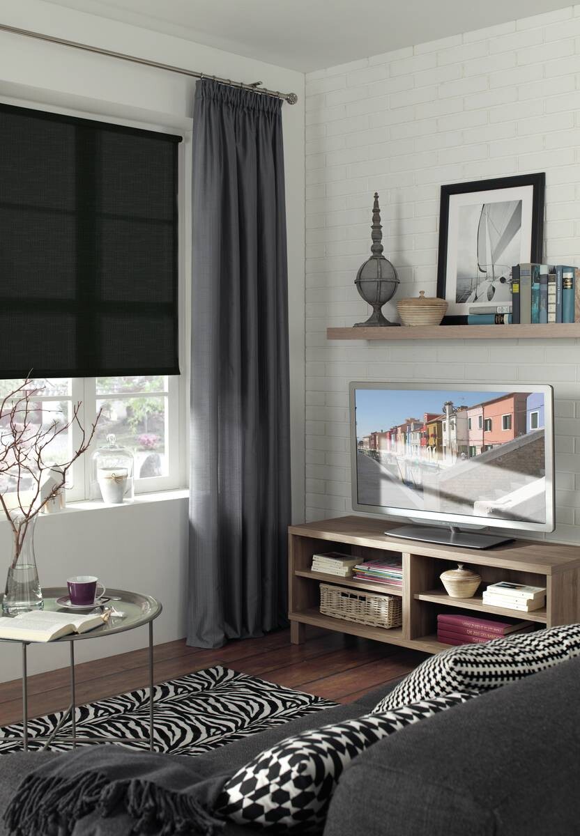 Boviva Rollo Struktur schwarz B/L: ca. 45x150 cm