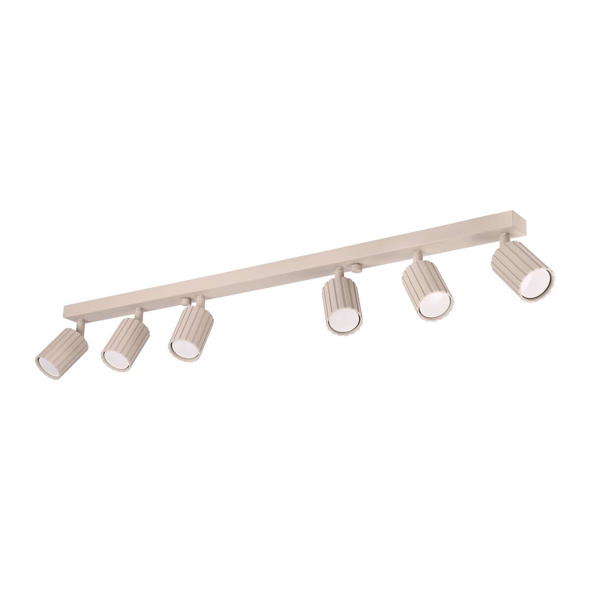 Lamkur Strahler Prisma beige Stahl B/H/L: ca. 6,5x16,5x117 cm 6 Brennstellen