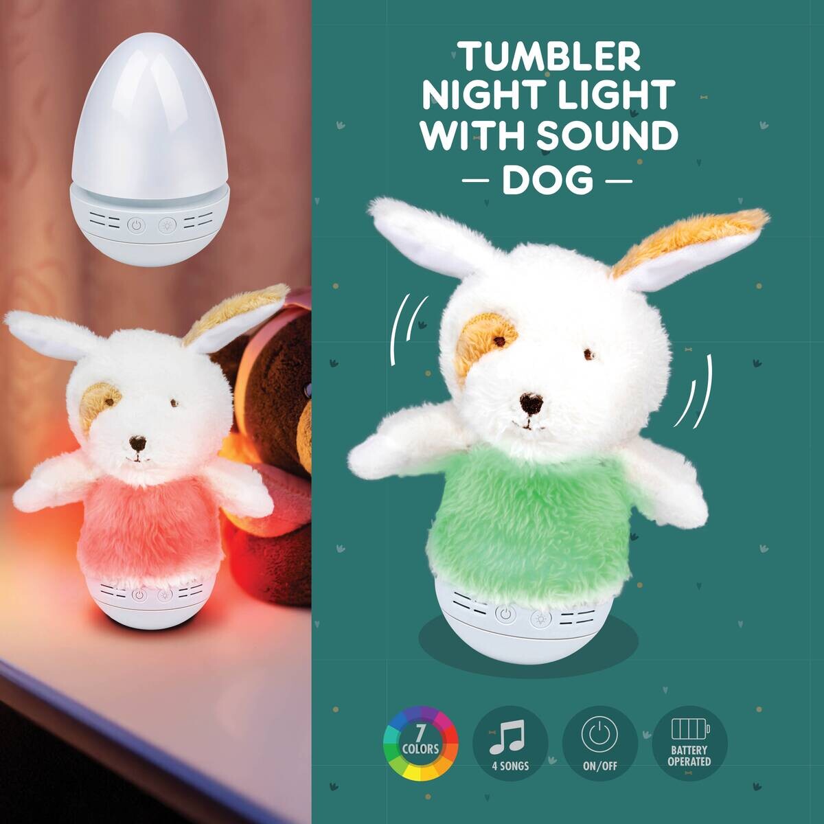 Edco LED-Wackel-Nachtlicht beige B/H/L: ca. 14x11x19 cm