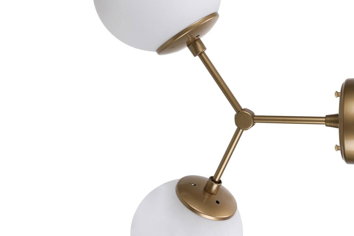 Opviq Wandleuchte weiß gelb Glas Metall B/H/L: ca. 15x44x28 cm E27 2 Brennstellen