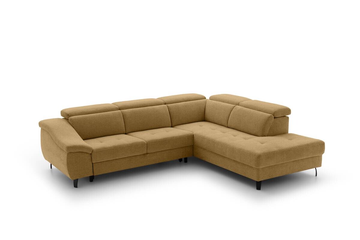 Ecksofa mit Bettfunktion senf Flachgewebe B/H/T: ca. 280x96x238 cm