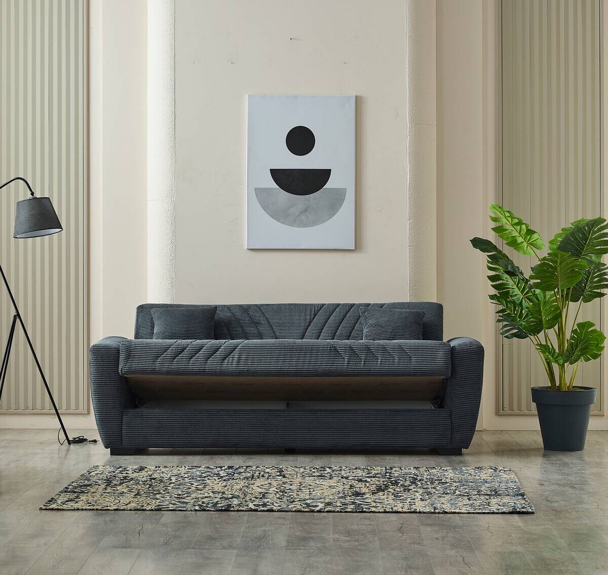 Schlafsofa Alanya grau Microfaser B/H/T: ca. 227x91x83 cm