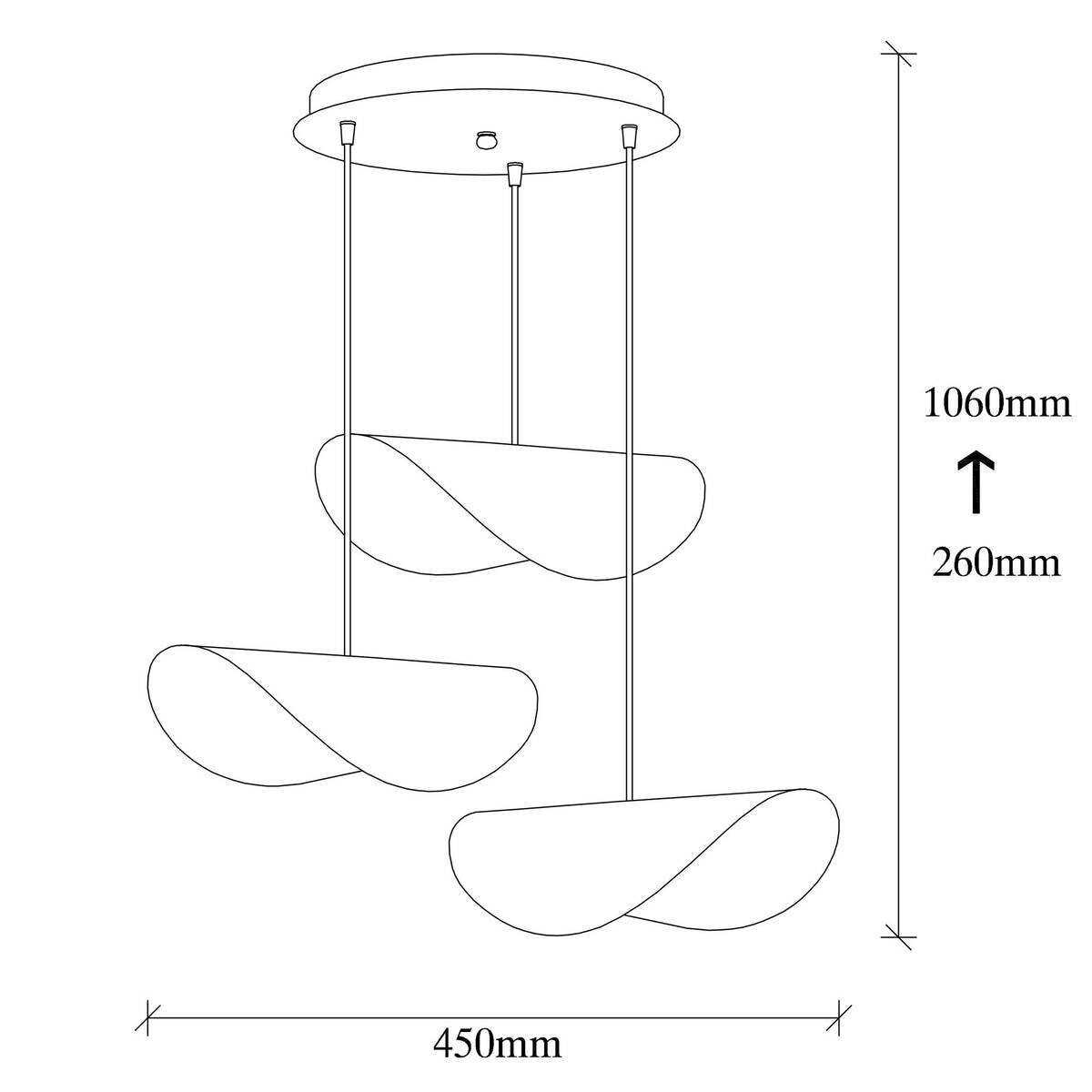 Opviq Pendelleuchte Sivani gold weiß Metall B/H/T/L/D: ca. 45x106x45x45x45 cm E27 3 Brennstellen