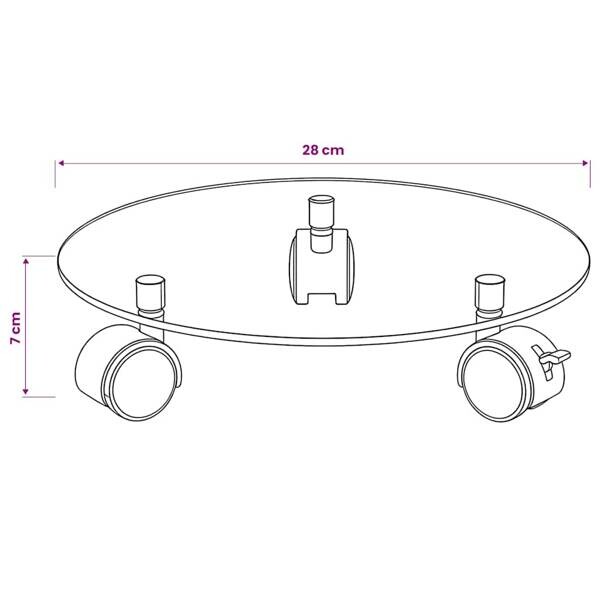 vidaXL Pflanzenroller klar Glas B/H/L: ca. 28x0,5x28 cm
