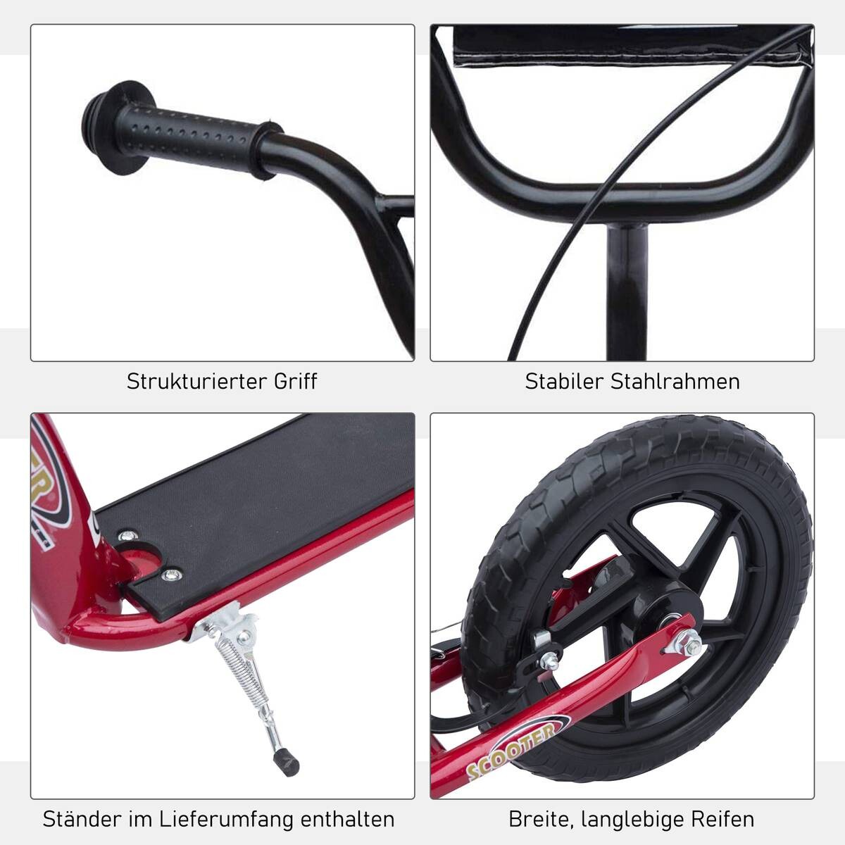 HOMCOM Kinderroller rot